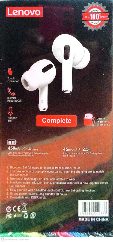 Lenovo Airpods Pro /Tws wireless Bluetooth Earbuds